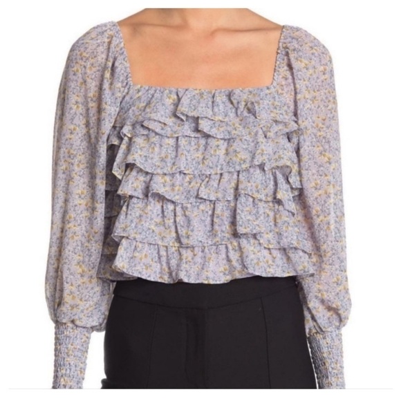 ASTR the Label Elva Flora Long Sleeve Top/Black Floral size XS - Picture 13 of 13